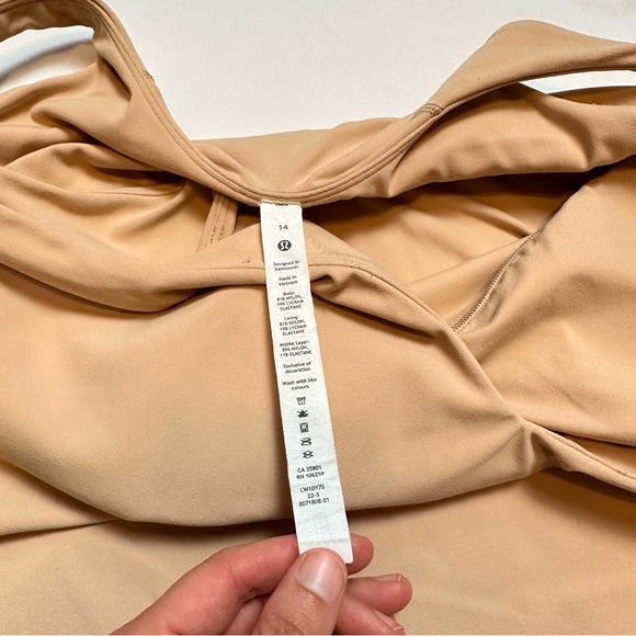 Lululemon align thong bodysuit w/ built in bra nude tan - Picture 3 of 7